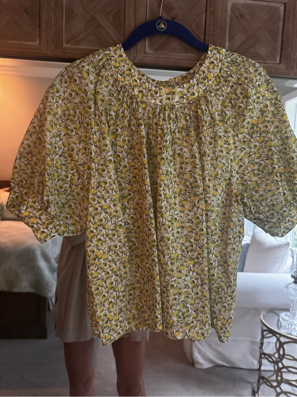 J. Crew Liberty Print Lemon Print Blouse in Yellow and Olive - Picture 6 of 7